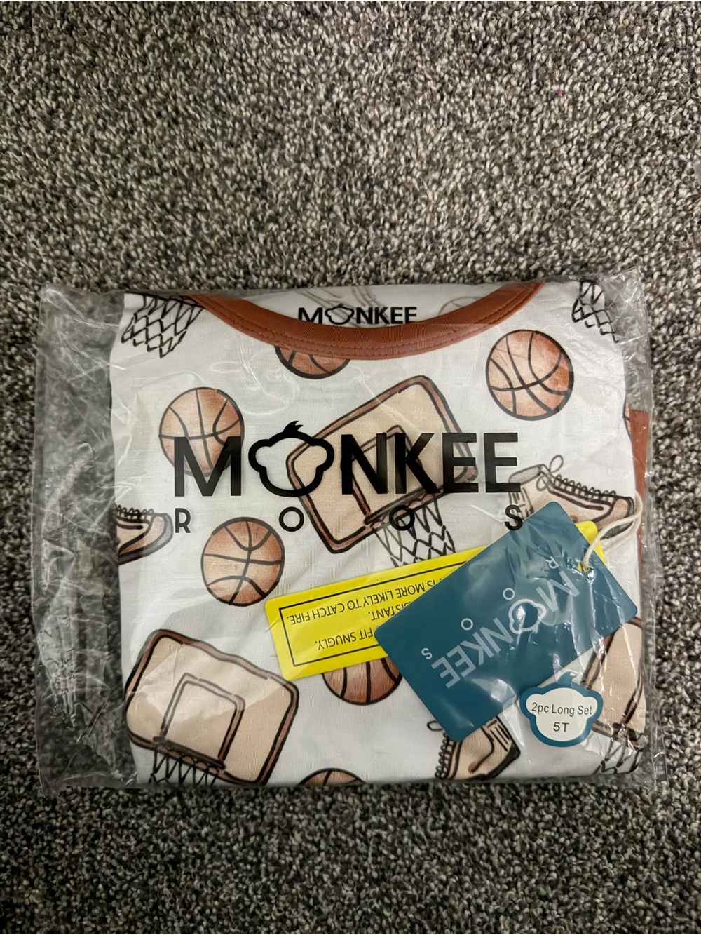 Brand new never opened Monkeeroo Basketball Print 2pc Long Set